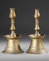 TWO OTTOMAN  BARASS CANDLESTICKS, TURKEY, POSSIBLY 17TH CENTURY