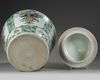 A large Chinese famille verte baluster vase and a wucai cover