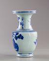 A CHINESE BLUE AND WHITE SHOU LAO VASE