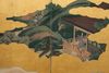 A JAPANESE MID-SIZE SIX -PANEL BYÔBU, PAINTING ON GOLDLEAF, MEIJI PERIOD (1868-1912)