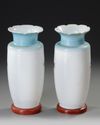 A PAIR OF FRENCH OPALINE VASES, 19TH CENTURY