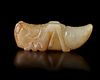 A CHINESE JADE GRASSHOPPER PENDANT, HAN DYNASTY (206 BC–220 AD)
