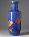 A CHINESE IRON-RED AND GILT DECORATED ROULEAU VASE,19TH-20TH CENTURY