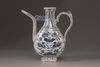 A blue and white porcelain ewer