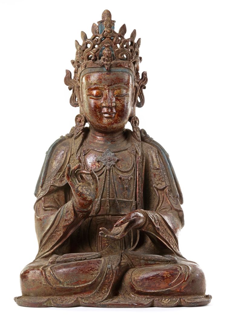 A LARGE CHINESE HEAVILY CAST BRONZE GUANYIN, CHINA, 19TH CENTURY