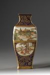 A Japanese Square-Shaped Satsuma Vase