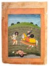 A PRINCE ATTACKED BY THIEVES, OUDH SCHOOL, NORTH INDIA, 19TH CENTURY