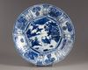 A Chinese blue and white 'ducks and lotus' 'Kraak porselein' charger