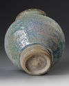 A KASHAN TURQUOISE GLAZED POTTERY STORAGE JAR, CENTRAL PERSIA, 12TH CENTURY