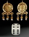 A PAIR OF ROMAN GOLD EARRINGS WITH MEDUSA CAMEOS, CIRCA 2ND-3RD CENTURY A.D.