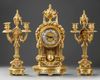 A FRENCH ORMOLU CLOCK SET, NAPOLEON III STYLE, 19TH CENTURY