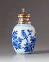 A Chinese blue and white silver mounted jar