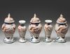 A JAPANESE FIVE-PIECE IMARI GARNITURE, 17TH CENTURY