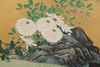A JAPANESE BYOBU FLOWER GARDEN ON GOLD LEAF, MEIJI PERIOD (1868-1912)