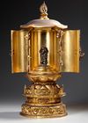 A FINE JAPANESE LACQUERED ALTAR SHRINE WITH EMBRACING KANGITEN, 19TH CENTURY