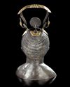 A SILVER BALSAMARIUM WITH THE BUST OF A YOUNG AFRICAN, 1ST CENTURY AD