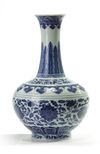 A Chinese blue and white Ming-style bottle vase