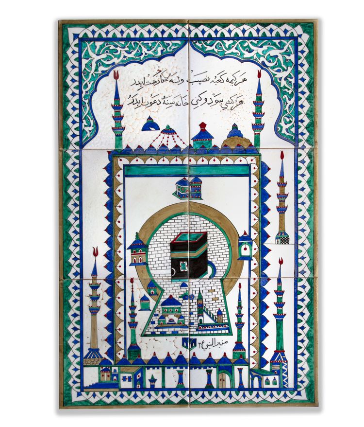 A KUTAHYA POTTERY TILE PANEL, TURKEY, EARLY 20TH CENTURY