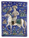 A PERSIAN POTTERY TILE, QAJAR 19TH CENTURY