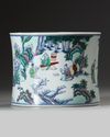 A CHINESE DOUCAI BRUSH POT, QING DYNASTY (1644-1911)