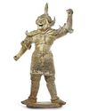 A LARGE CHINESE POTTERY GUARDIAN KING, EARLY TANG DYNASTY, MID 7TH CENTURY