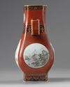 A Chinese faux bois en grisaille-decorated vase, hu