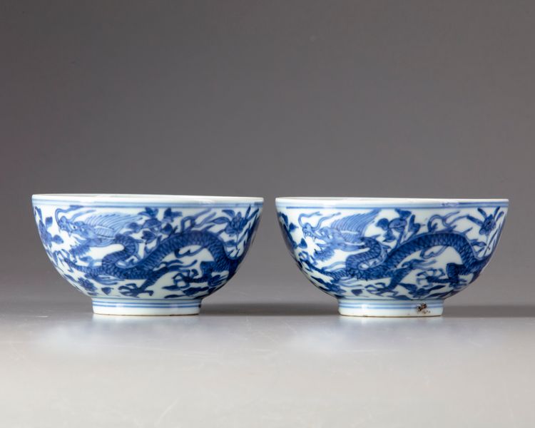 Two Chinese blue and white bowls