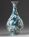 A Chinese doucai 'dragon and phoenix' pear-shaped vase, yuhuchunping