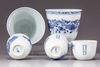 Five Chinese  blue and white cups