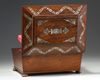 A WOODEN MOTHER-OF-PEARL INLAID BOX