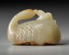 TWO CHINESE CELADON JADE GEESE CARVINGS, 19TH-20TH CENTURY