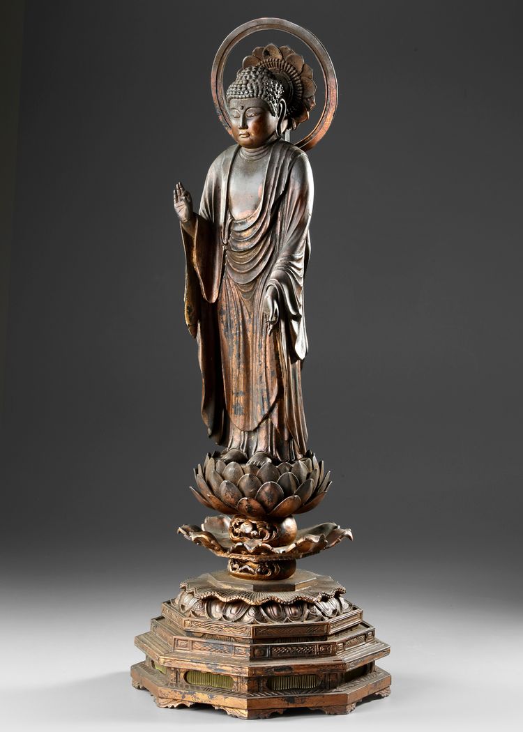 AMIDA NYORAI ON LOTUS THRONE WITH MANDORLA,EDO PERIOD (1615–1868)