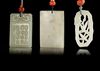 THREE CHINESE JADE CARVED PENDANTS