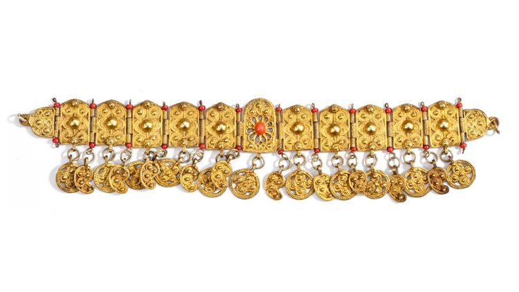 A SILVER UZBEK BRACELET, 19TH CENTURY
