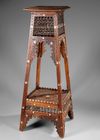 A SYRIAN CARVED AND BONE-INLAID WOODEN TABLE, EARLY 20TH CENTURY