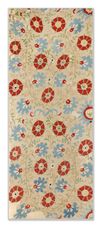 A SILK ON LINEN MIRROR COVER, OTTOMAN, 17TH CENTURY