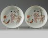 A pair of Chinese famille rose ‘ladies’ dishes