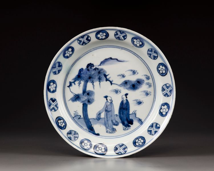 A blue and white Ko-sometsuke plate