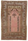 AN ANTIQUE ANATOLIAN GHIORDES SILK PRAYER RUG