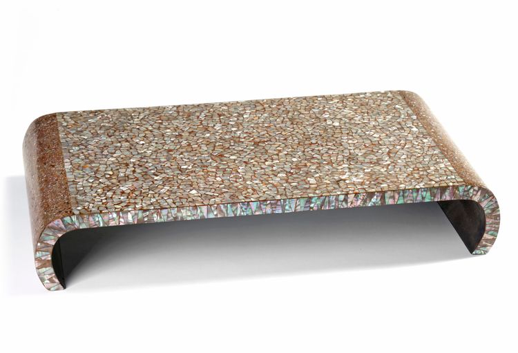 A lacquered pearl-inlay table