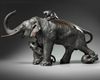 A LARGE JAPANESE BRONZE ELEPHANT AND TIGER GROUP, MEIJI PERIOD (1868-1912)