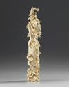 A Chinese carved ivory 'Guanyin' vase