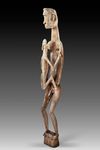 Asmat. Very large Asmat ancestor sculpture. Collected by Jac Hoogerbrugge in the 1960’s or 1970’s. Remnants of lime.