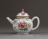 A Chinese famille rose teapot and cover