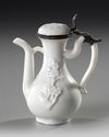 A CHINESE BLANC DE CHINE PEAR SHAPE WINE POT AND COVER, 17TH CENTURY