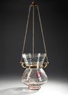 A MAMLUK-STYLE GLASS MOSQUE LAMP,  20TH CENTURY