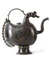 AN INDIAN BRONZE 'COCKEREL' EWER, 18TH CENTURY