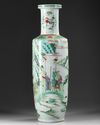A CHINESE FAMILLE VERTE ROULEAU VASE