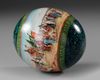 A PAINTED OSTRICH EGG, TURKEY, 20TH CENTURY