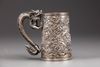 A Chinese export silver dragon-handled mug